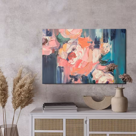 Canvastavla - An abstract painting of a rose