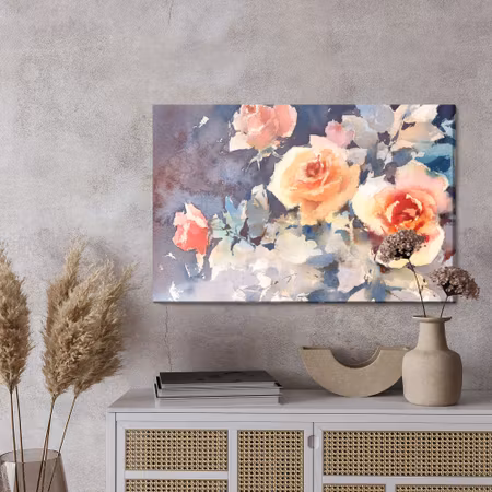 Canvastavla - Colorful roses like painted with