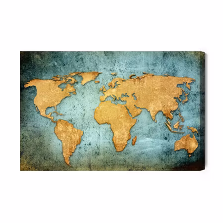 Canvastavla - The world map in a fashionable edition