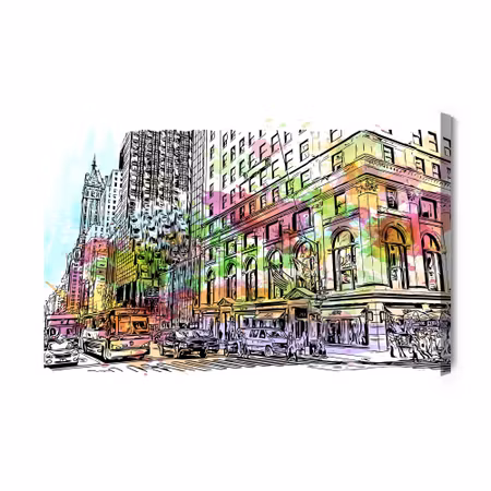 Canvastavla - New york city buildings with a