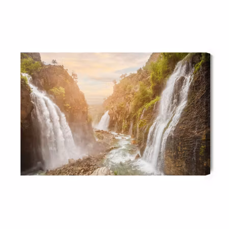 Canvastavla - 3d view of the beautiful waterfalls