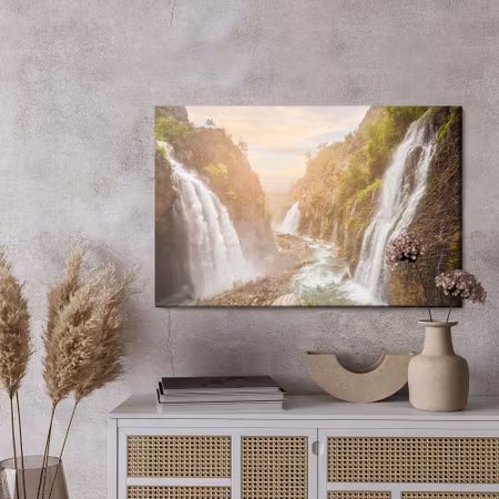 Canvastavla - 3d view of the beautiful waterfalls