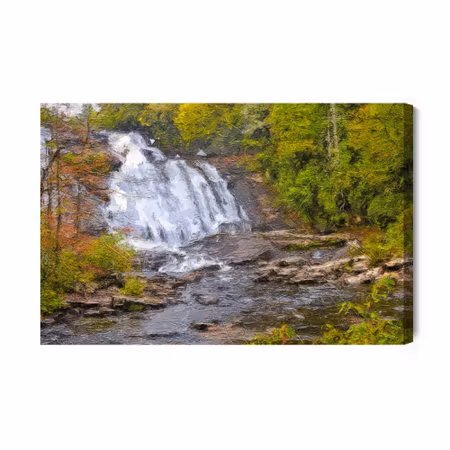 Canvastavla - A waterfall in the forest as painted