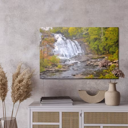 Canvastavla - A waterfall in the forest as painted