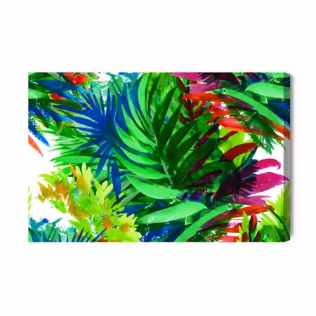 Canvastavla - Colorful tropical leaves like painted