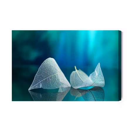 Canvastavla - Leaves on a macro scale with a 3d effect