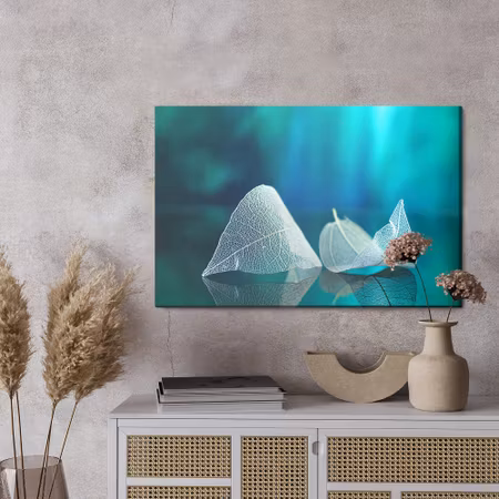 Canvastavla - Leaves on a macro scale with a 3d effect