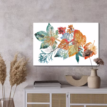 Canvastavla - Autumn leaves as if painted with