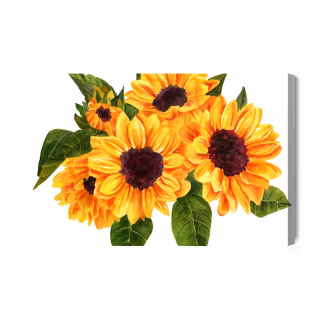 Canvastavla - A bouquet of sunflowers as painted