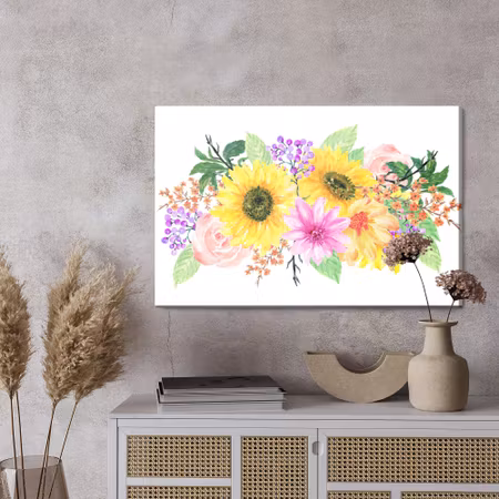 Canvastavla - A floral composition as if painted with