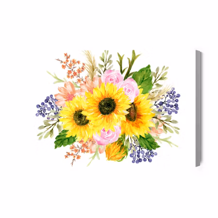 Canvastavla - A floral composition as if painted with