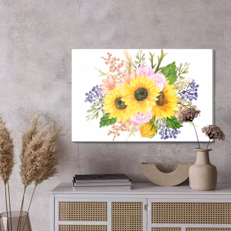 Canvastavla - A floral composition as if painted with