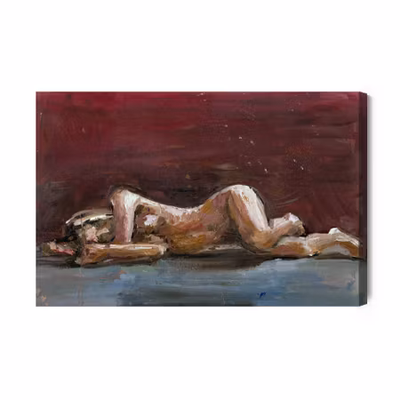 Canvastavla - Woman painted with oil paints