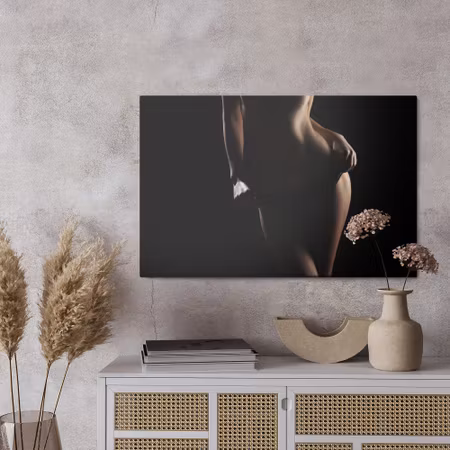 Canvastavla - Silhouette of a woman in lingerie