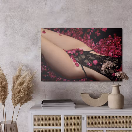 Canvastavla - Woman in roses