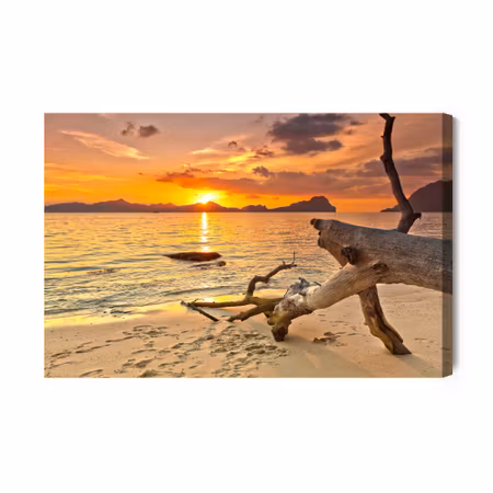 Canvastavla - Picture sunset at the beach