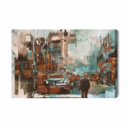 Canvastavla - Colored abstract city