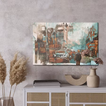 Canvastavla - Colored abstract city