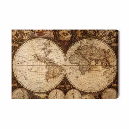Canvastavla - Old world map