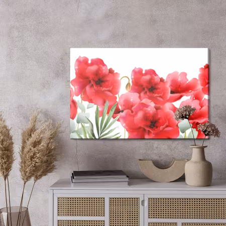 Canvastavla - Beautiful poppies in retro style