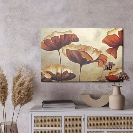 Canvastavla - Beautiful poppy flowers vintage