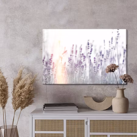 Canvastavla - Lavender at sunset