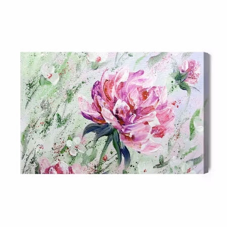 Canvastavla - Peonies roses as painted