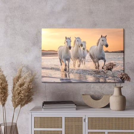 Canvastavla - Horses by the mediterranean sea