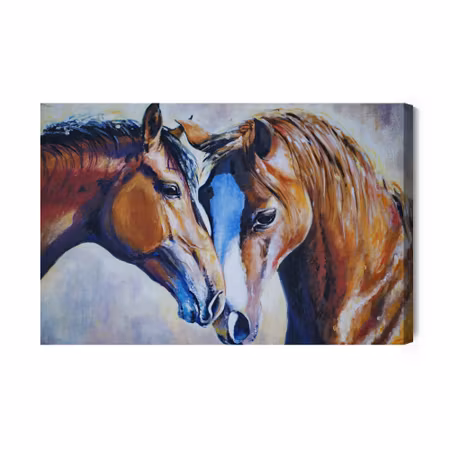 Canvastavla - Horses in watercolour