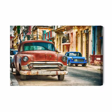 Canvastavla - Of old american cars