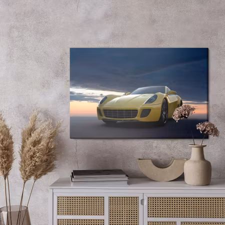 Canvastavla - Sports car and clouds