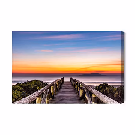 Canvastavla - Wooden deck and the sea