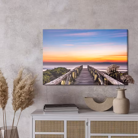 Canvastavla - Wooden deck and the sea