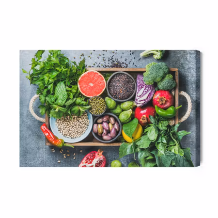 Canvastavla - Vegetables, fruits and spices