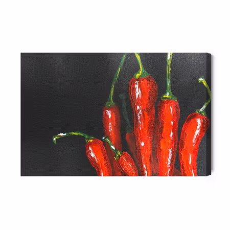 Canvastavla - Chilli peppers as painted