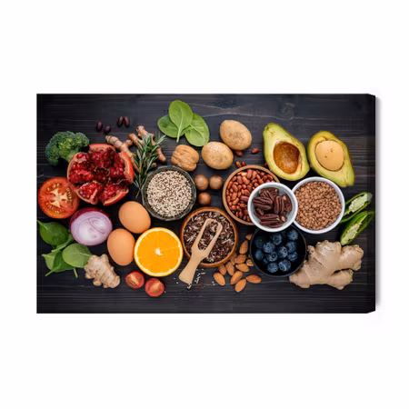 Canvastavla - Vegetables, treats and spices