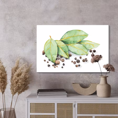 Canvastavla - Bay leaves with spices