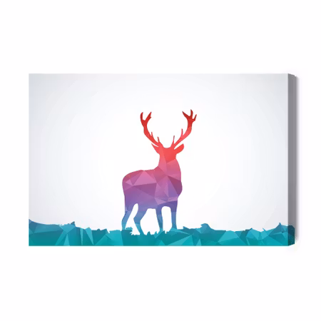 Canvastavla - Colorful abstraction with deer