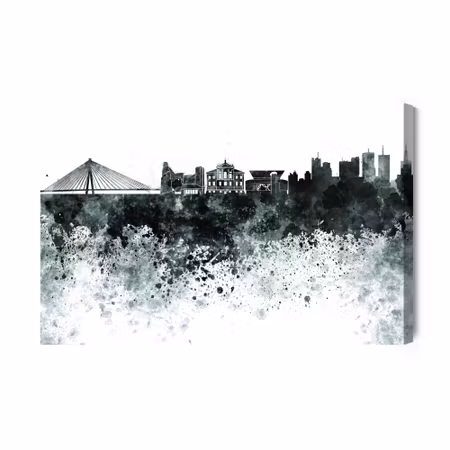 Canvastavla - Black white panorama of warsaw