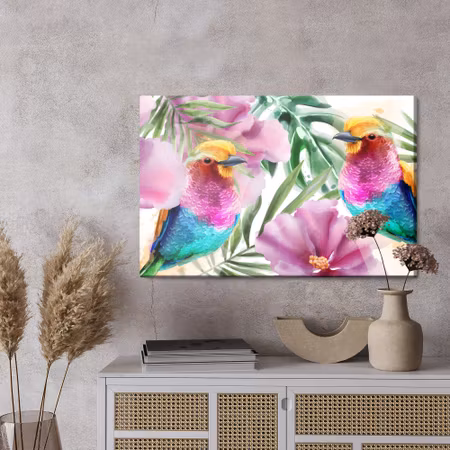 Canvastavla - Of tropical birds