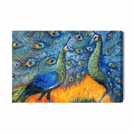 Canvastavla - Colorful peacocks