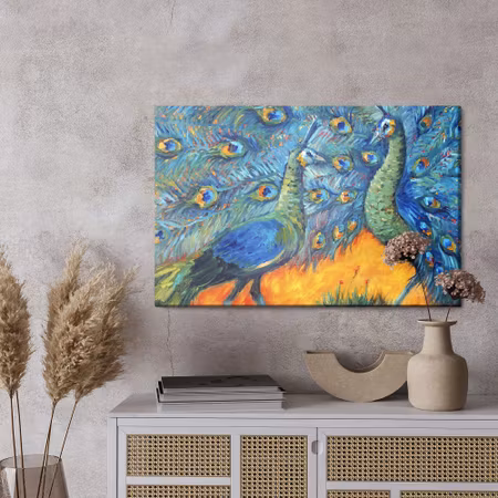 Canvastavla - Colorful peacocks