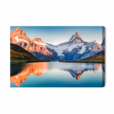 Canvastavla - Lake in the swiss alps