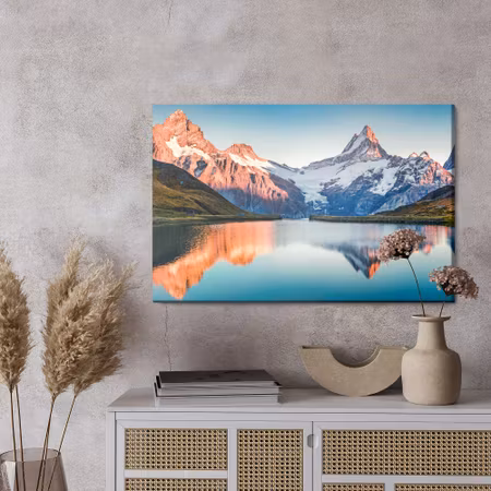 Canvastavla - Lake in the swiss alps