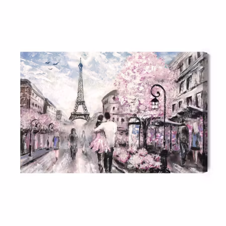 Canvastavla - Strollers on the streets of paris