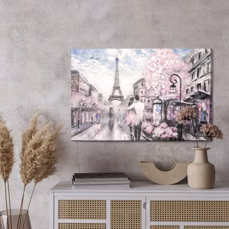 Canvastavla - Strollers on the streets of paris