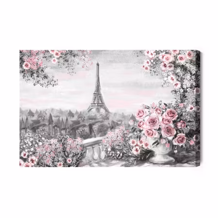 Canvastavla - View of the eiffel tower from the terrace