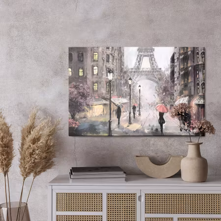 Canvastavla - A parisian street in pastel colours