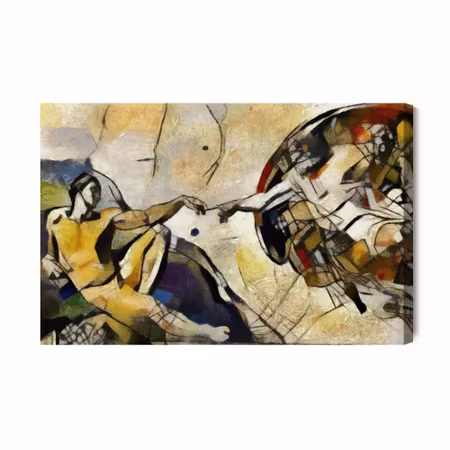 Canvastavla - The creation of adam in the style of