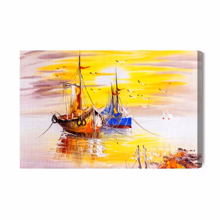 Canvastavla - Venetian ships